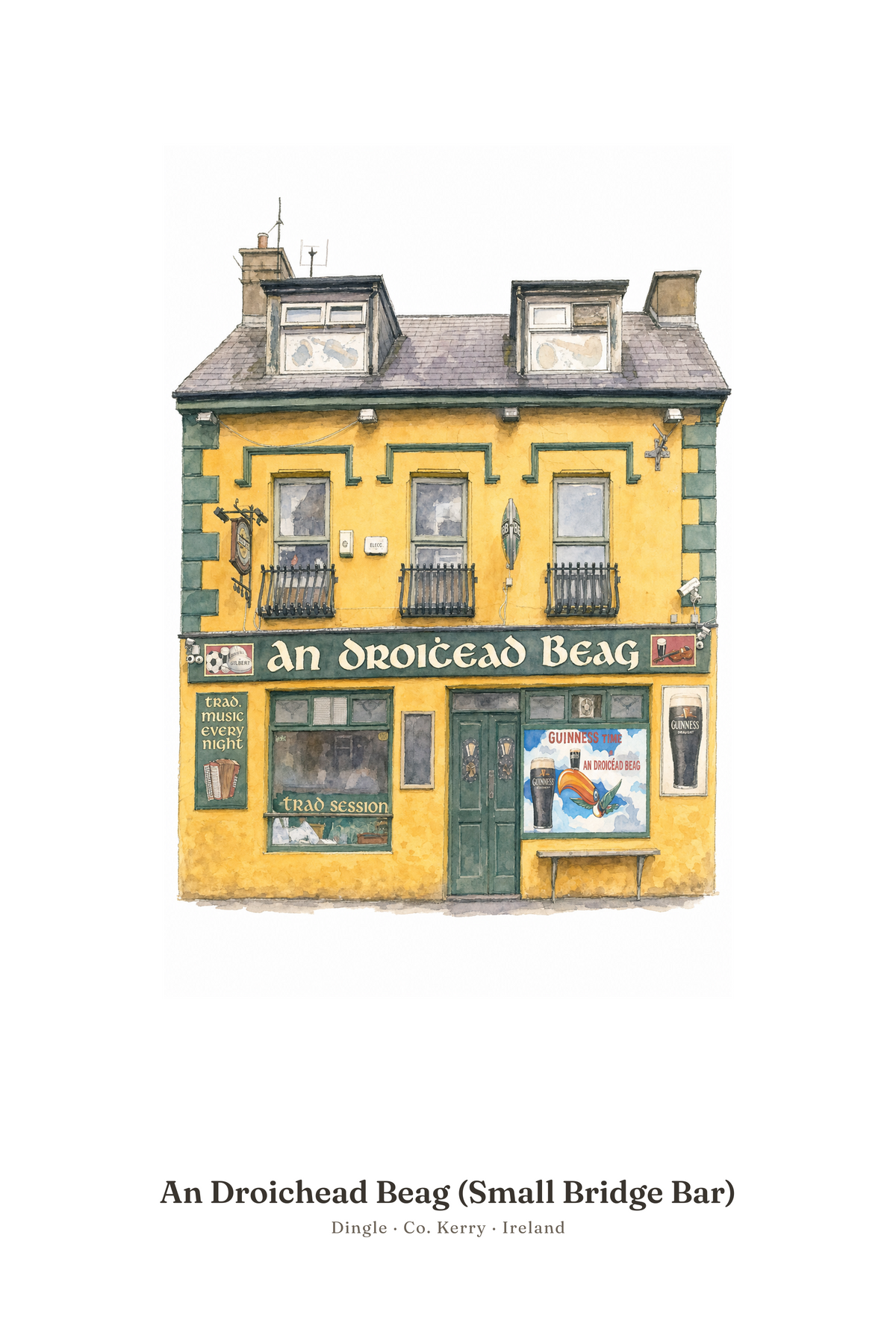 An Droichead Beag (Small Bridge Bar) — Illustrated Pub Poster