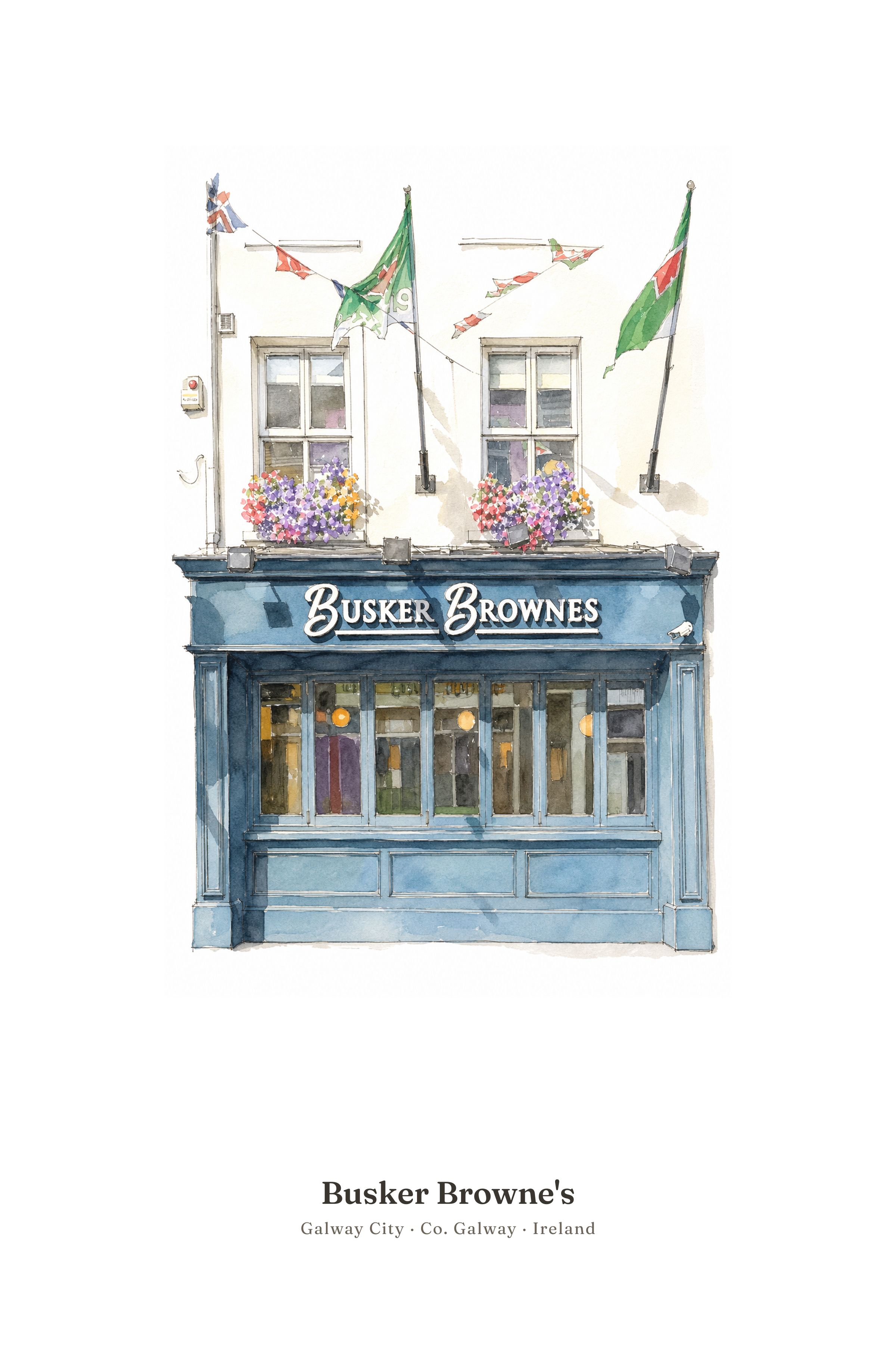 Busker Browne's — Illustrated Pub Poster