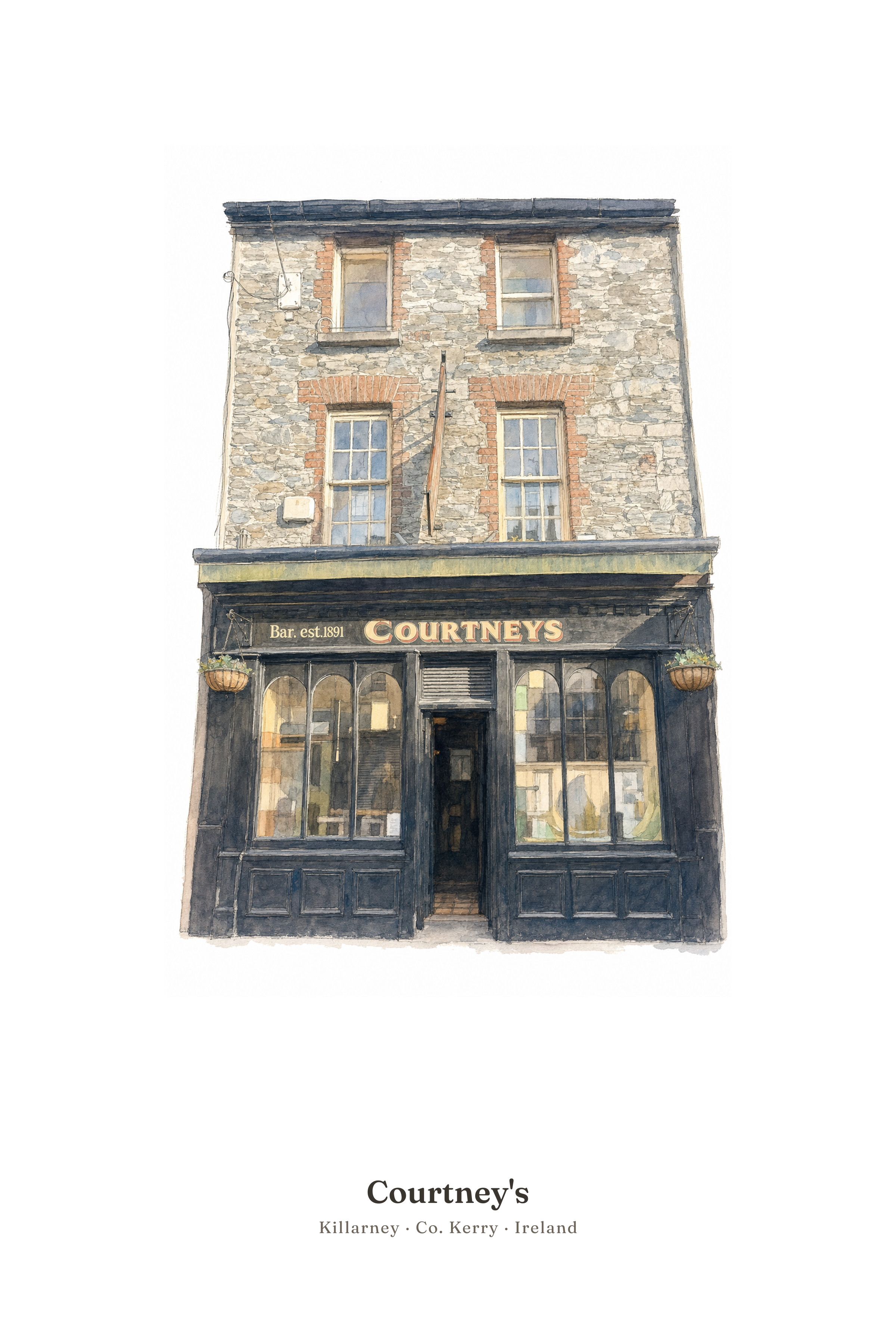 Courtney's — Illustrated Pub Poster