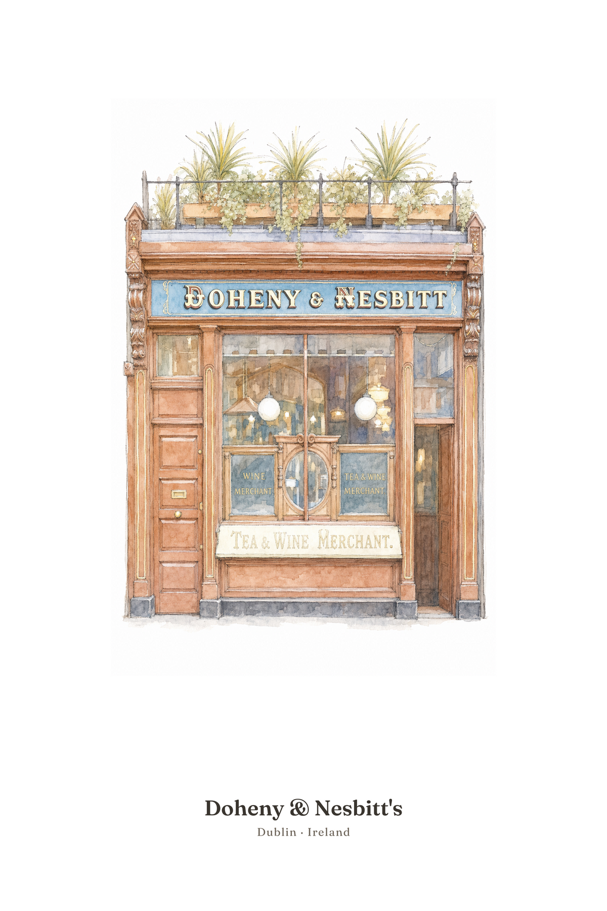 Doheny & Nesbitt's — Illustrated Pub Poster