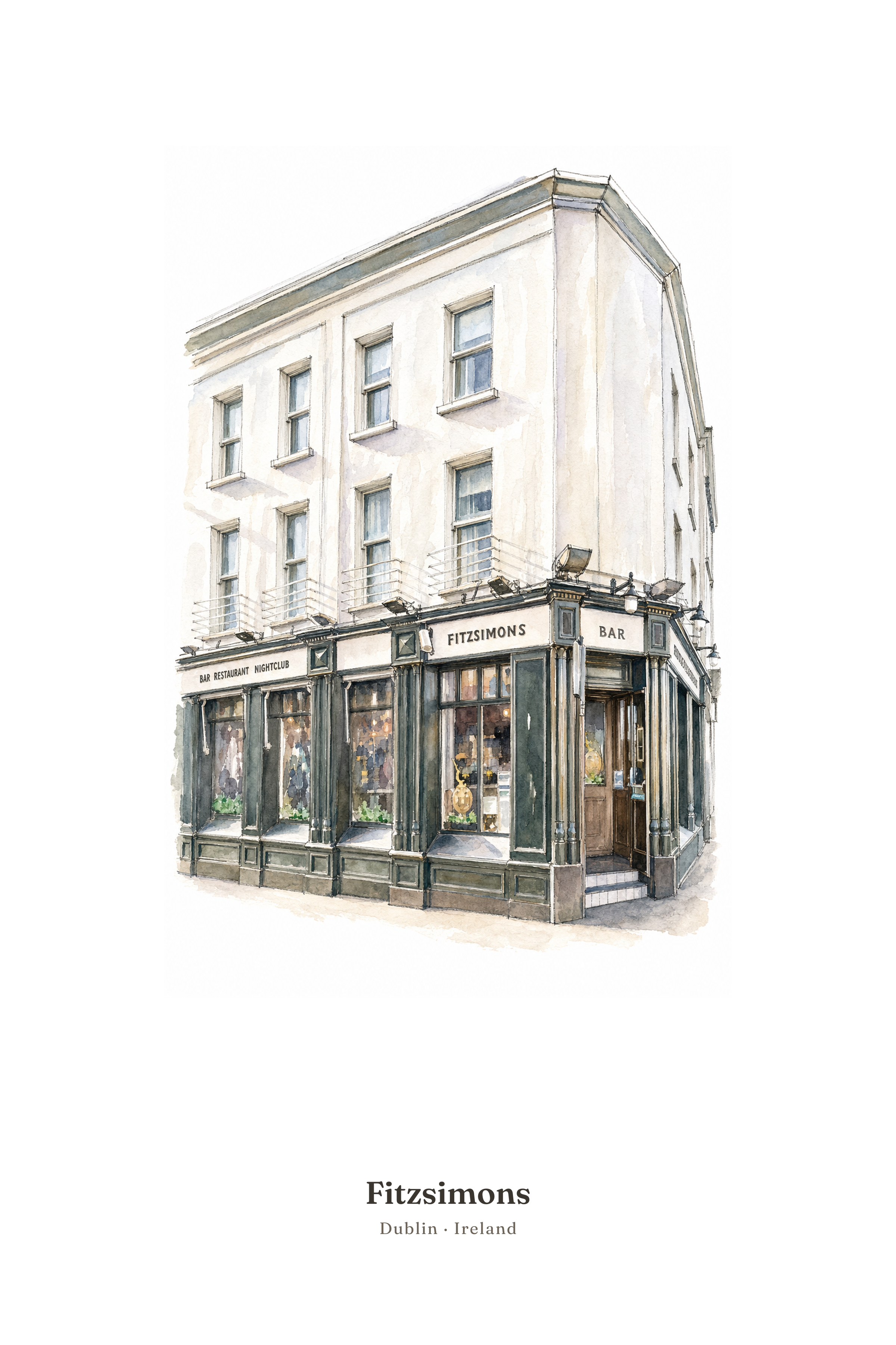 Fitzsimons — Illustrated Pub Poster