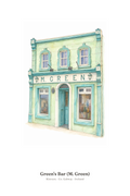 Green's Bar (M. Green) — Illustrated Pub Poster