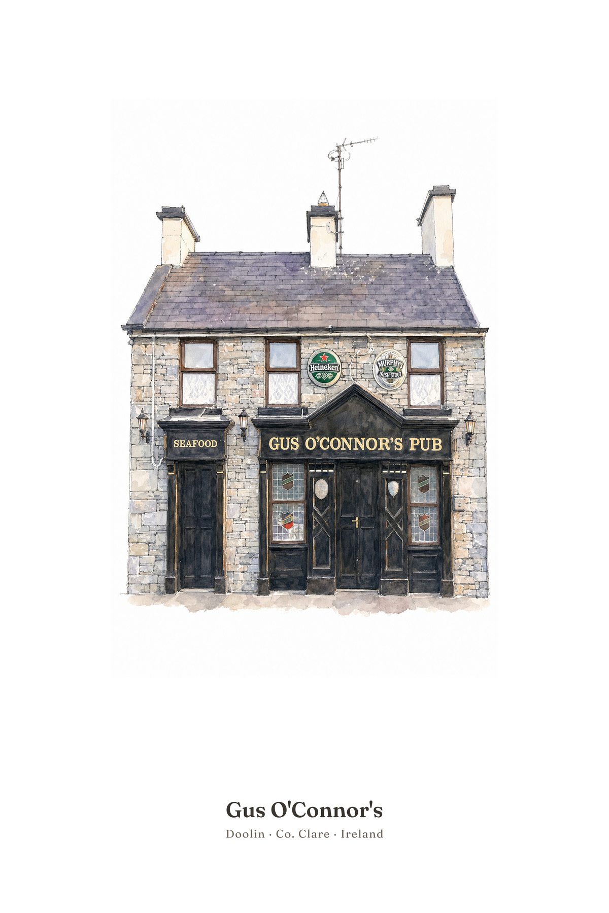 Gus O'Connor's — Illustrated Pub Poster