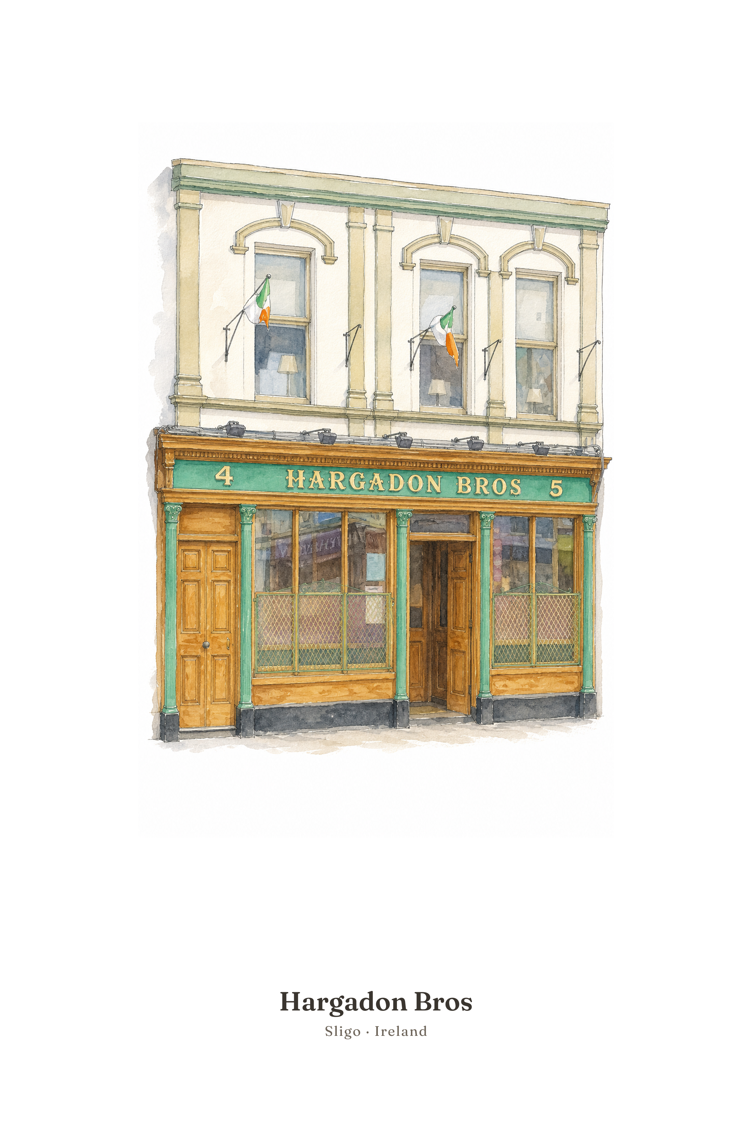 Hargadon Bros — Illustrated Pub Poster