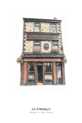 J.J. O'Malley's — Illustrated Pub Poster