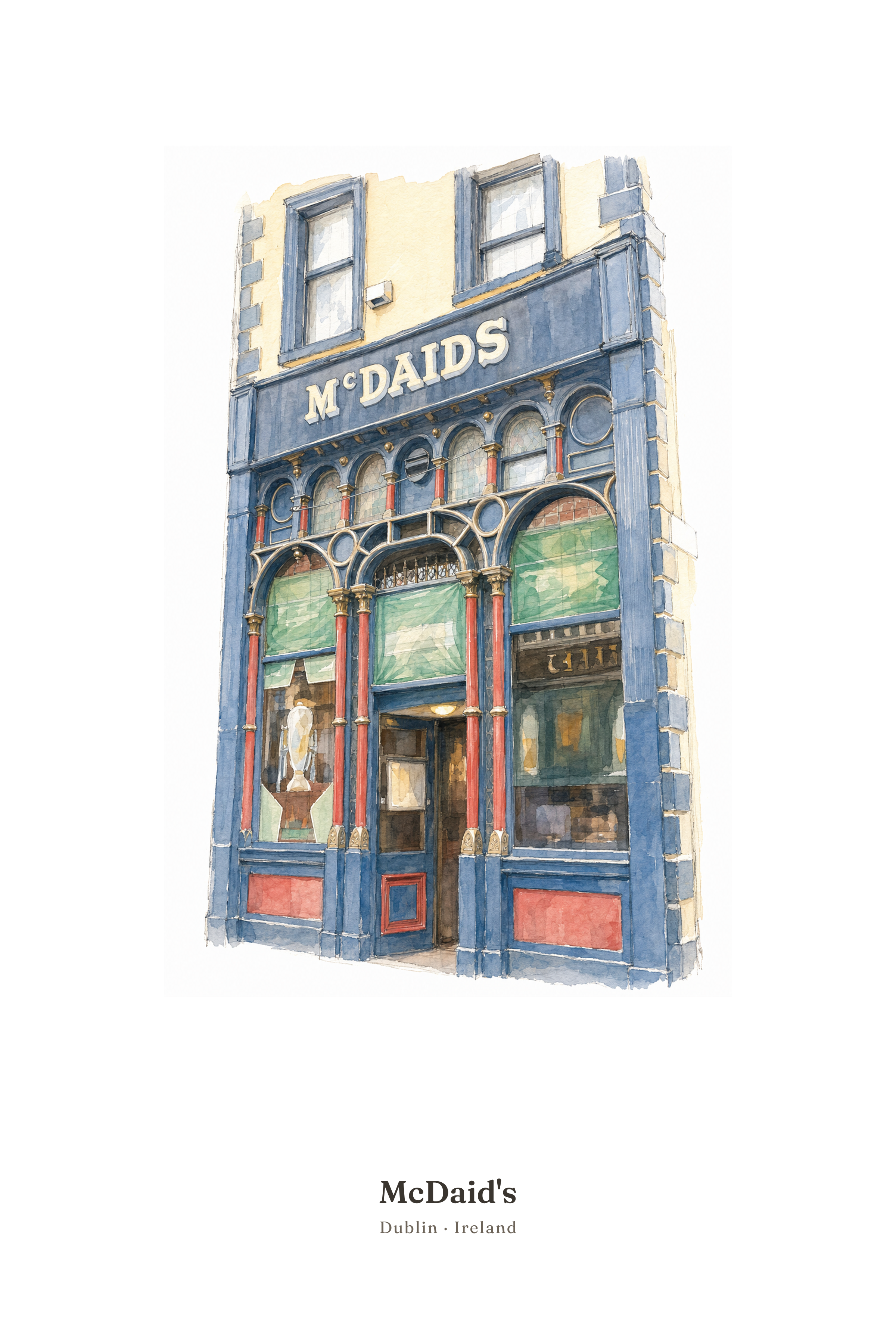 McDaid's — Illustrated Pub Poster