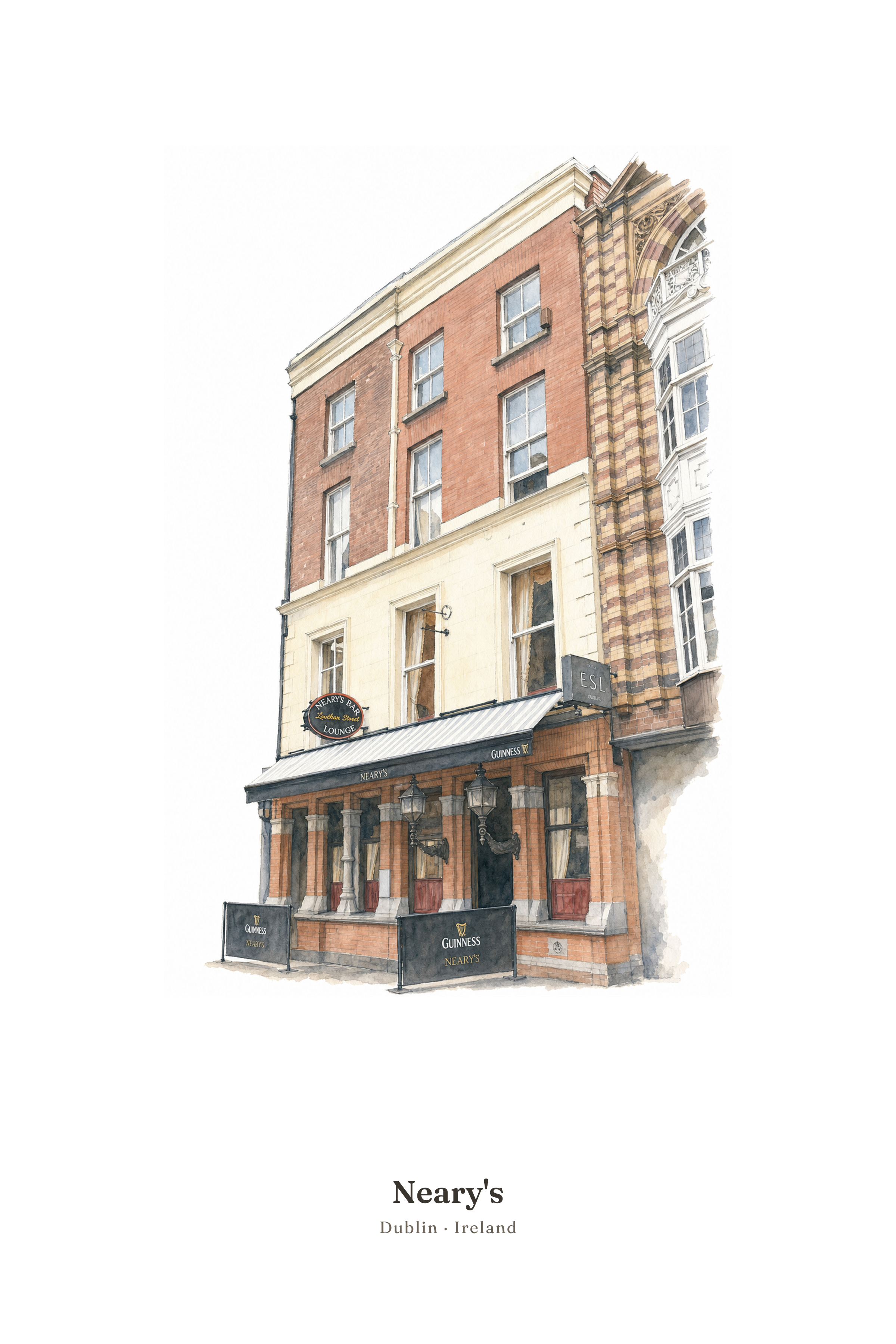 Neary's — Illustrated Pub Poster