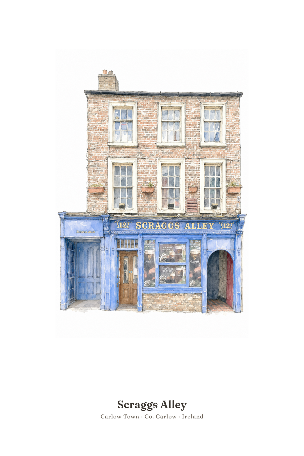 Scraggs Alley — Illustrated Pub Poster