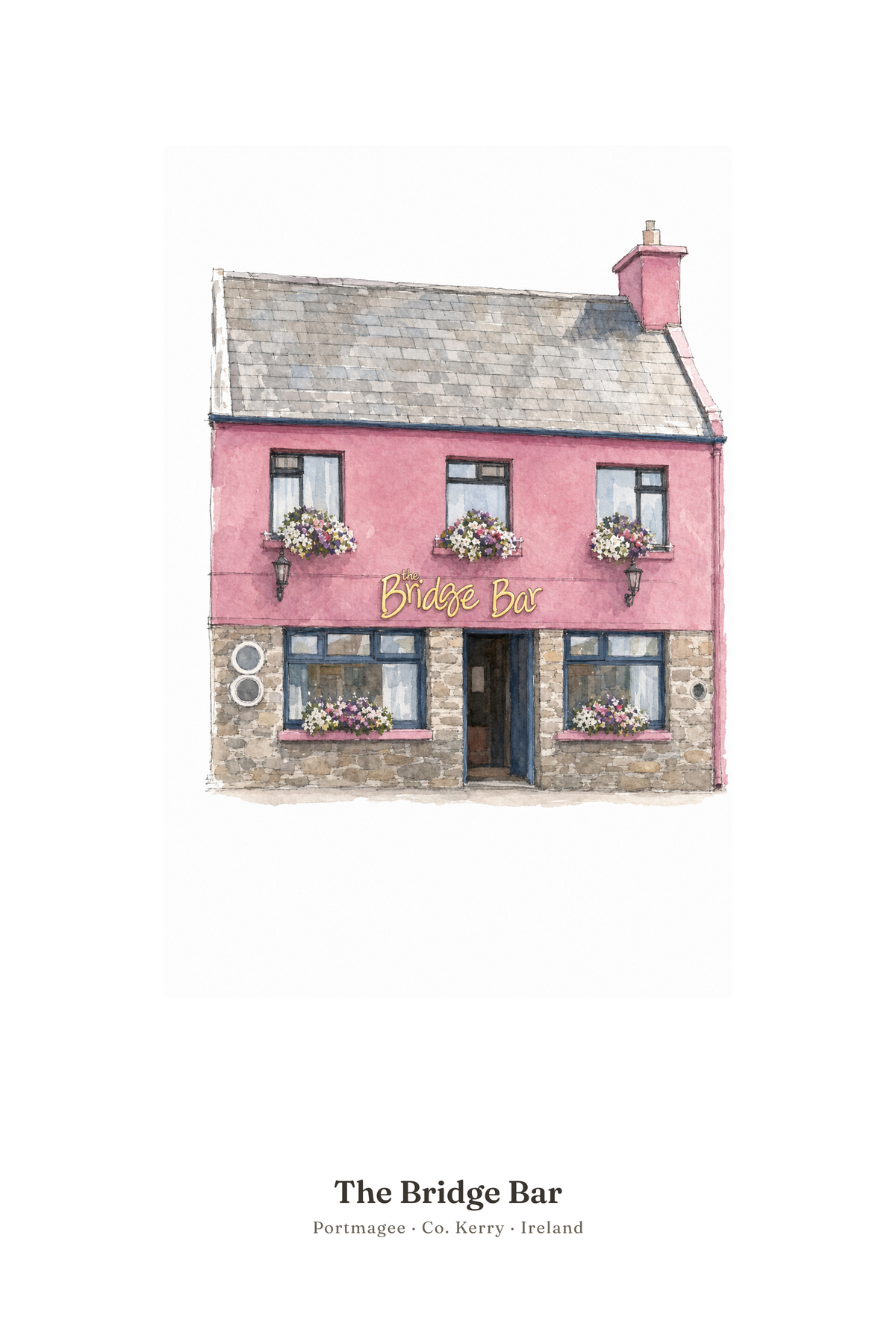 The Bridge Bar — Illustrated Pub Poster