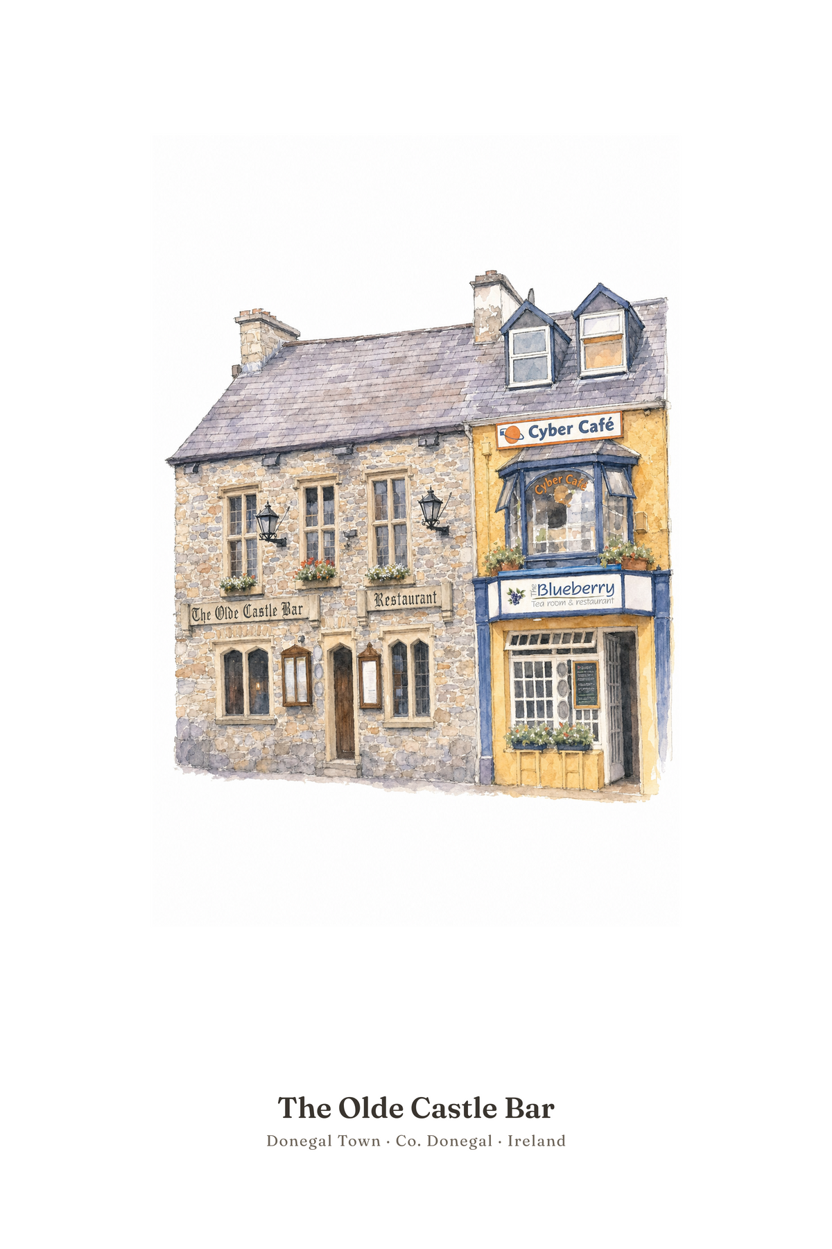 The Olde Castle Bar — Illustrated Pub Poster