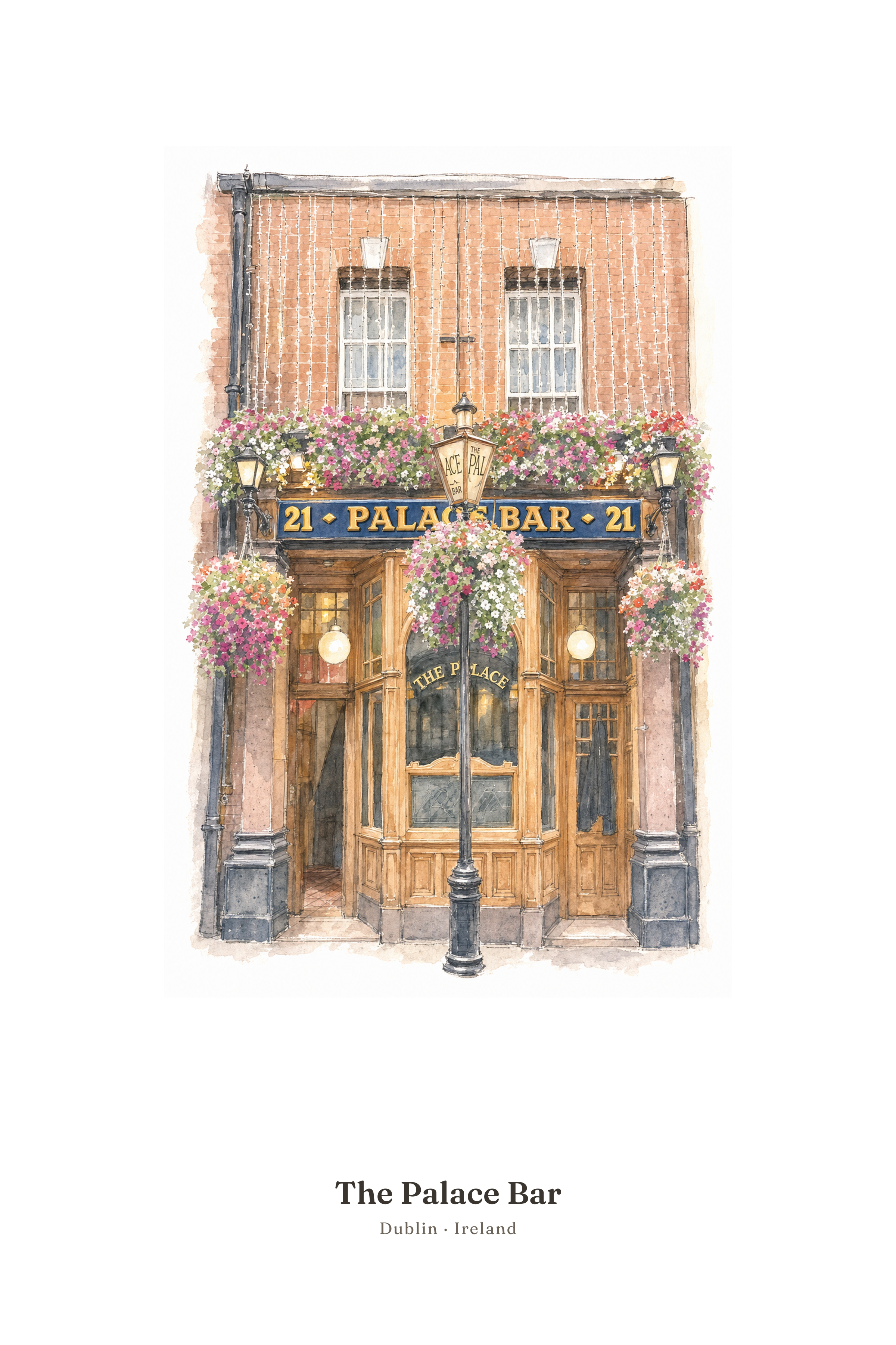 The Palace Bar — Illustrated Pub Poster