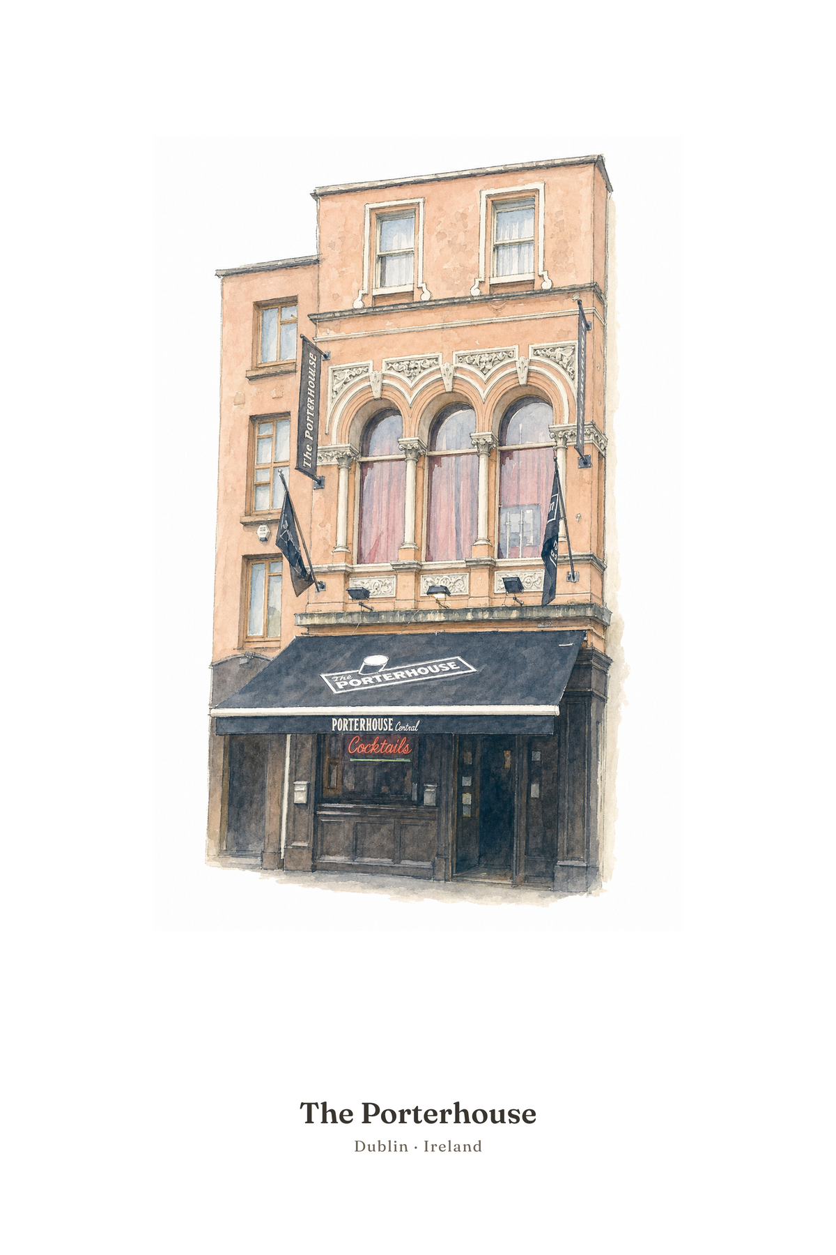 The Porterhouse — Illustrated Pub Poster