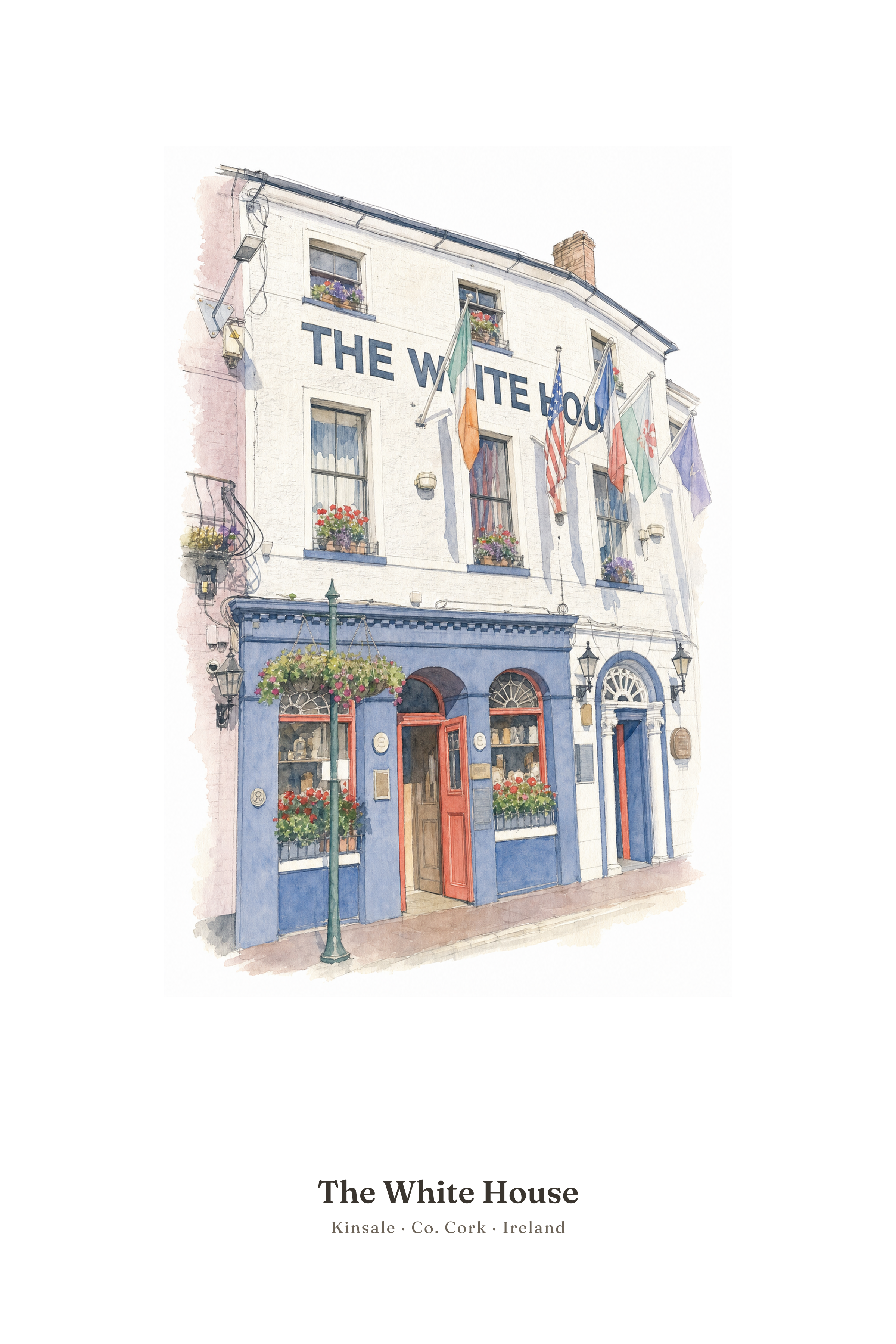 The White House — Illustrated Pub Poster