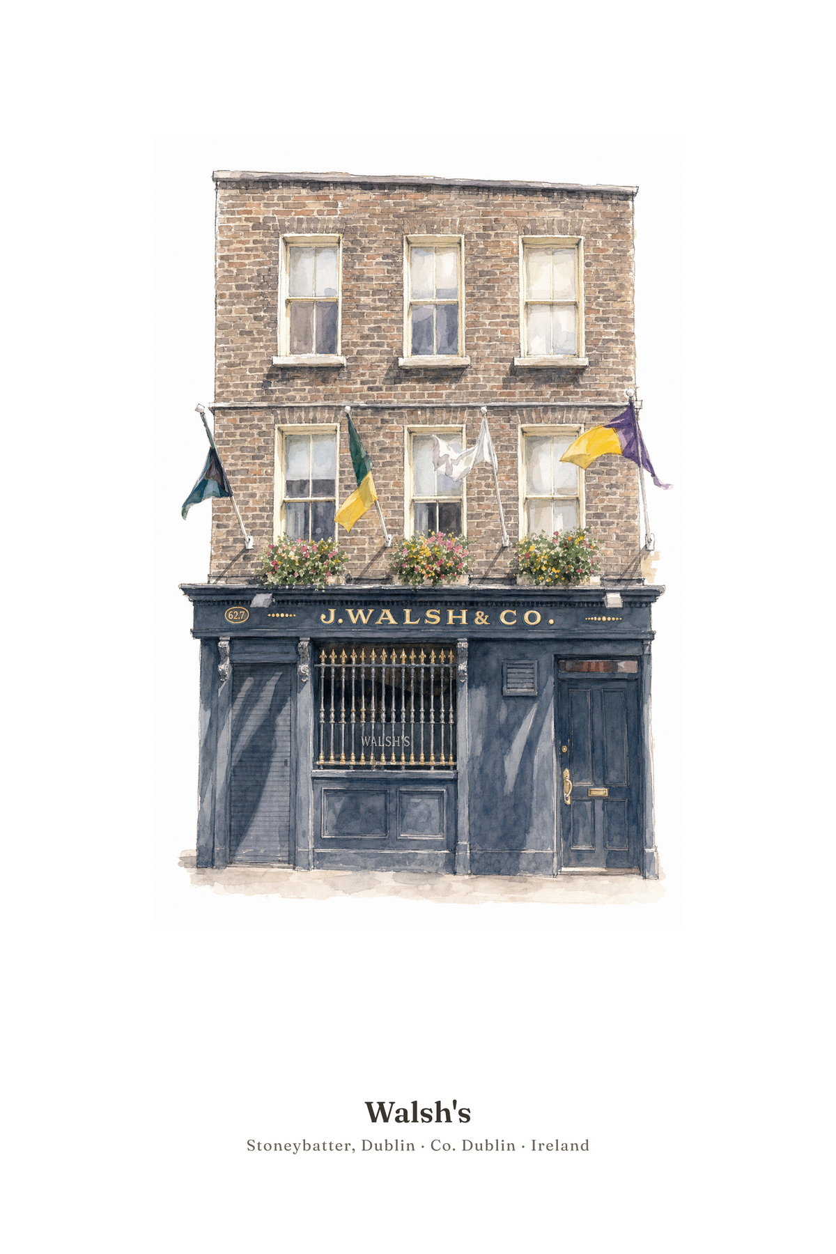 Walsh's — Illustrated Pub Poster